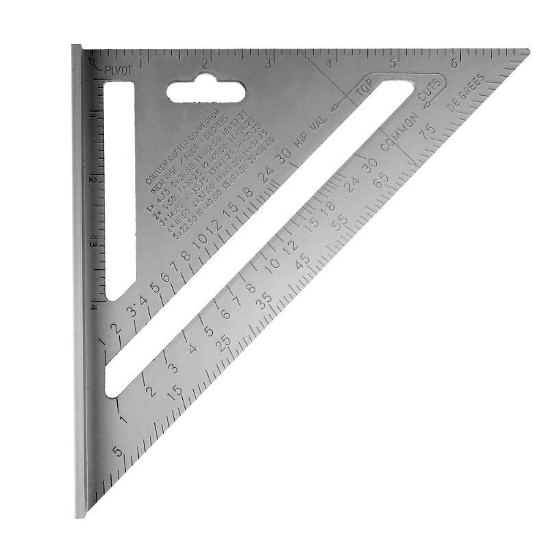 Metric Aluminum Alloy Speed Square Triangle Angle Protractor Guide Ruler 7/12"